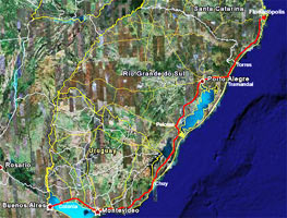Mapa de rutas Buenos Aires - Florianpolis