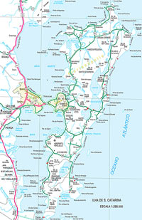 Mapa de la isla de Santa Catarina