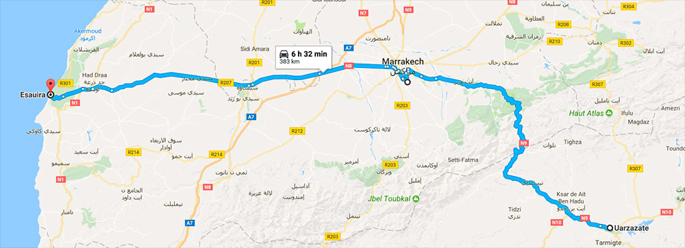Ouarzazate Marrakech Esaouira
