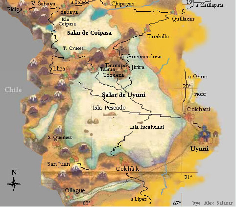 Mapa del Salar de Uyuni